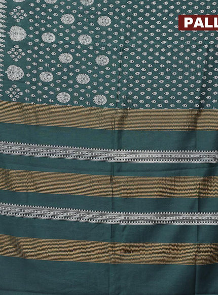 Bhagalpuri saree peacock green shade with allover butta prints and zari woven border - {{ collection.title }} by Prashanti Sarees