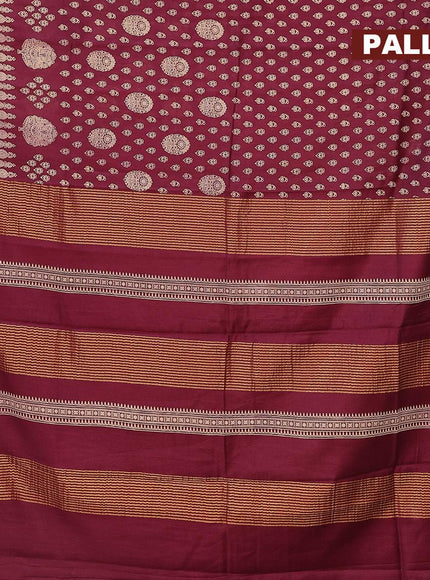 Bhagalpuri saree wine shade with allover butta prints and zari woven border - {{ collection.title }} by Prashanti Sarees