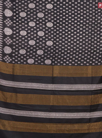 Bhagalpuri saree black with allover butta prints and zari woven border - {{ collection.title }} by Prashanti Sarees