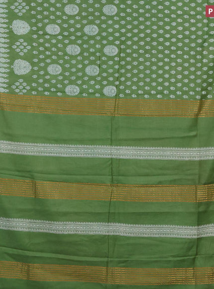 Bhagalpuri saree green with allover butta prints and zari woven border - {{ collection.title }} by Prashanti Sarees