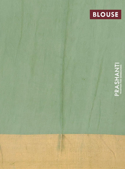 Bhagalpuri saree pastel green with allover butta prints and zari woven border - {{ collection.title }} by Prashanti Sarees