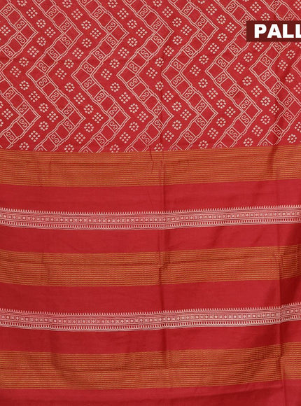 Bhagalpuri saree maroon with allover bandhani prints and zari woven border - {{ collection.title }} by Prashanti Sarees