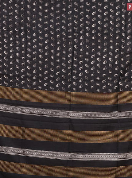 Bhagalpuri saree black with allover butta prints and zari woven border - {{ collection.title }} by Prashanti Sarees