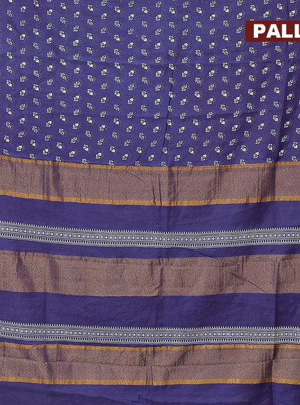 Bhagalpuri saree blue with allover butta prints and zari woven border - {{ collection.title }} by Prashanti Sarees