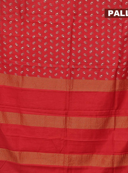 Bhagalpuri saree red with allover butta prints and zari woven border - {{ collection.title }} by Prashanti Sarees