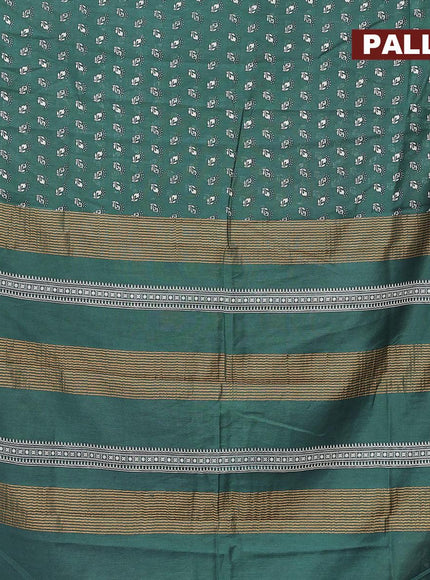 Bhagalpuri saree peacock green shade with allover butta prints and zari woven border - {{ collection.title }} by Prashanti Sarees