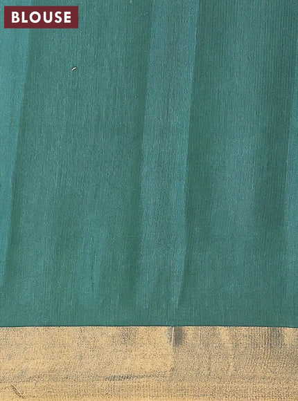 Bhagalpuri saree peacock green shade with allover butta prints and zari woven border - {{ collection.title }} by Prashanti Sarees