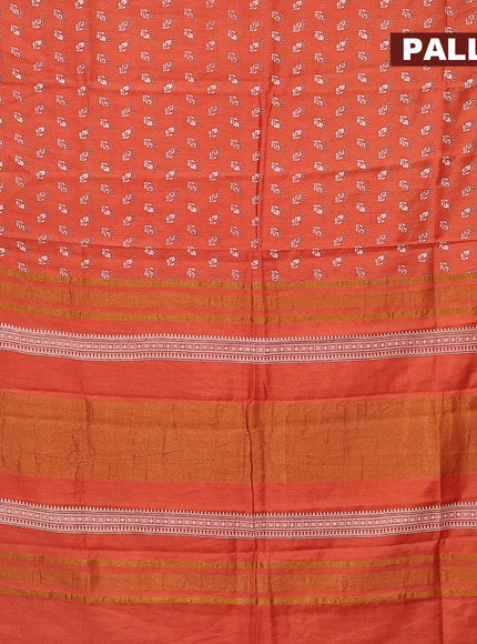 Bhagalpuri saree peach orange shade with allover butta prints and zari woven border - {{ collection.title }} by Prashanti Sarees