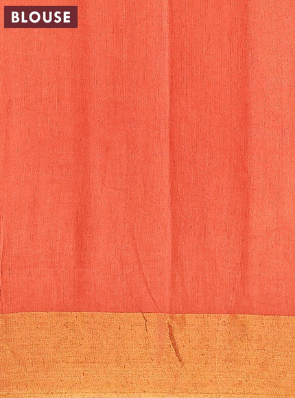 Bhagalpuri saree peach orange shade with allover butta prints and zari woven border - {{ collection.title }} by Prashanti Sarees