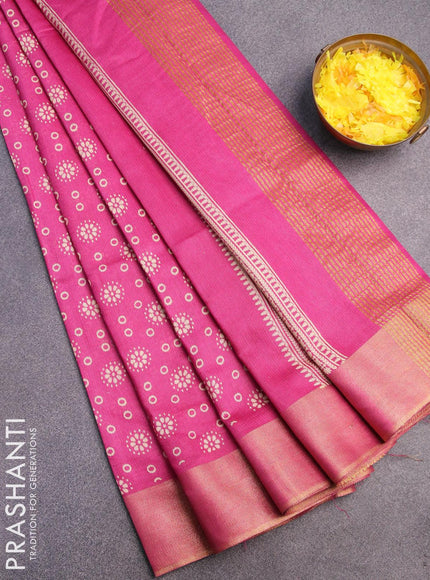 Bhagalpuri saree pink with allover butta prints and zari woven border - {{ collection.title }} by Prashanti Sarees