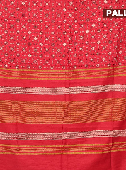 Bhagalpuri saree red with allover butta prints and zari woven border - {{ collection.title }} by Prashanti Sarees