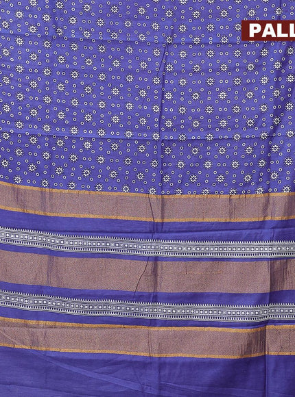 Bhagalpuri saree blue with allover butta prints and zari woven border - {{ collection.title }} by Prashanti Sarees