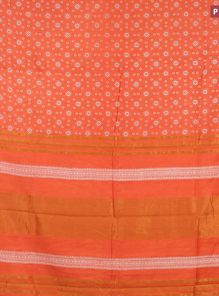 Bhagalpuri saree orange shade with allover butta prints and zari woven border - {{ collection.title }} by Prashanti Sarees