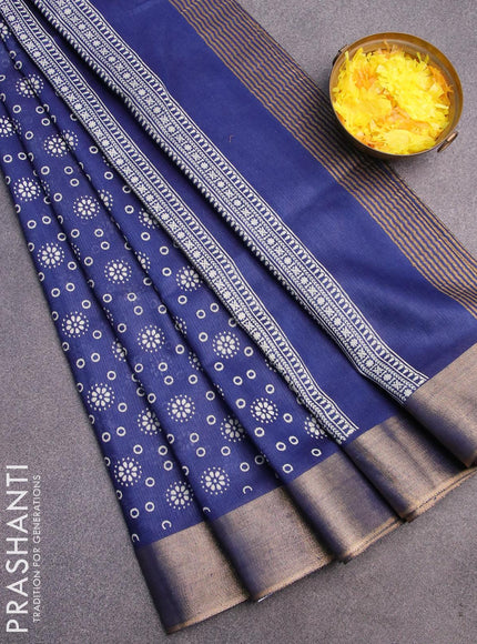 Bhagalpuri saree blue with allover butta prints and zari woven border - {{ collection.title }} by Prashanti Sarees