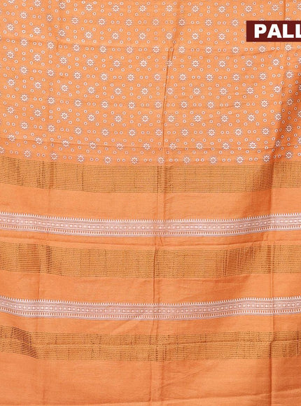 Bhagalpuri saree pale orange with allover butta prints and zari woven border - {{ collection.title }} by Prashanti Sarees