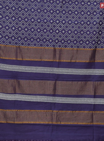 Bhagalpuri saree blue with allover bandhani prints and zari woven border - {{ collection.title }} by Prashanti Sarees