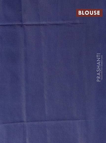 Bamboo silk saree blue with allover copper zari woven butta weaves and zari woven border - {{ collection.title }} by Prashanti Sarees