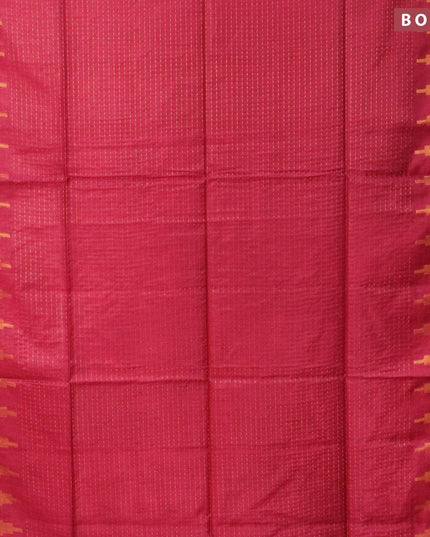 Semi tussar saree magenta pink with allover zari weaves and seperate embroidery work blouse - {{ collection.title }} by Prashanti Sarees