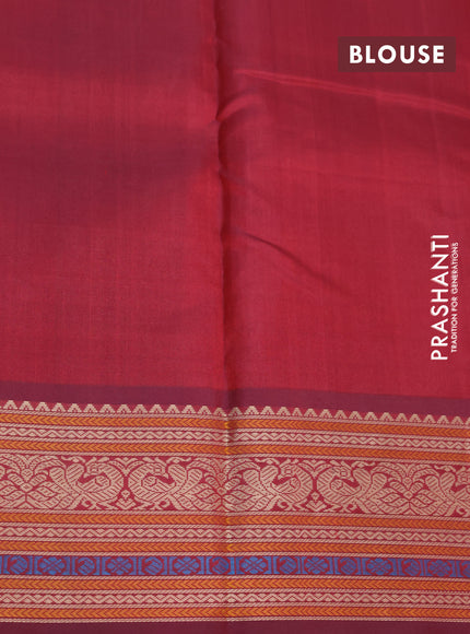 Pure kanjivaram silk saree red shade and maroon with thread woven buttas and thread woven border