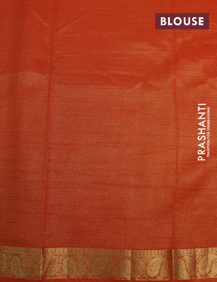 Crushed tissue saree red with plain body and paisley zari woven border