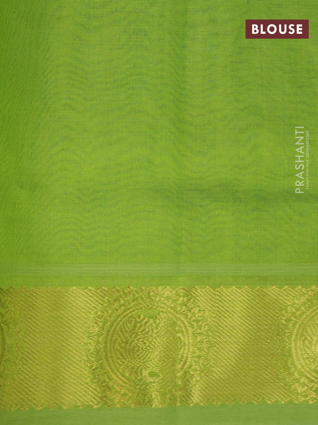 Silk cotton saree cs blue and light green with allover self emboss jaquard and annam zari woven border