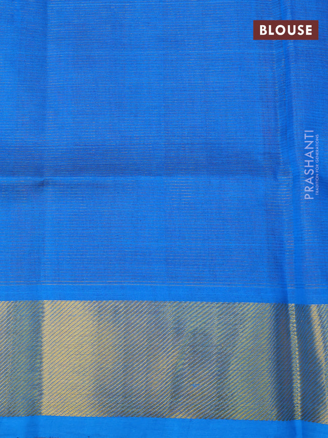 Silk cotton saree datk magenta pink and cs blue with allover vairaosi pattern and zari woven border