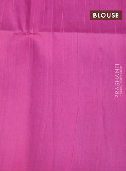 Pure raw silk saree light green and light pink with silver zari woven buttas in borderless style