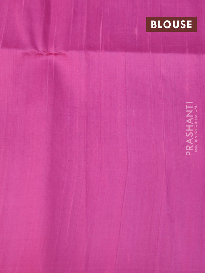 Pure raw silk saree light green and light pink with silver zari woven buttas in borderless style