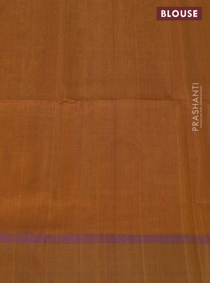 Kora silk cotton saree honey shade and brown shade with allover thread weaves and simple border