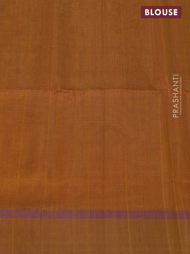 Kora silk cotton saree honey shade and brown shade with allover thread weaves and simple border