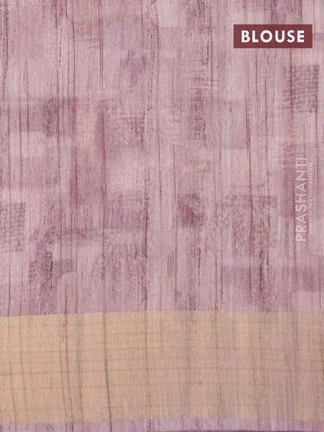 Semi matka saree multi colour and pastel brown with allover geometric prints and zari woven border