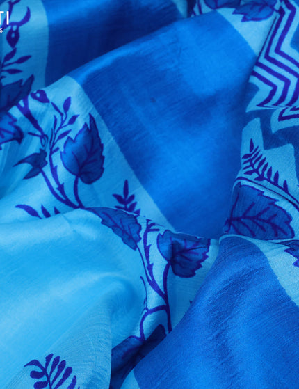 Bishnupuri silk saree light blue and blue with butta prints and printed border