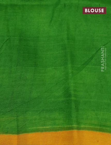 Bishnupuri silk saree yellow and green with butta prints and printed border