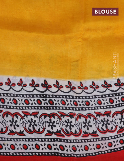 Bishnupuri silk saree yellow and red with butta prints and printed border