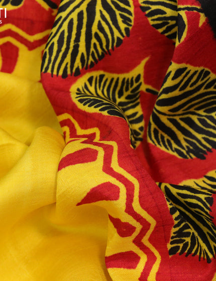 Bishnupuri silk saree yellow and red with butta prints and printed border