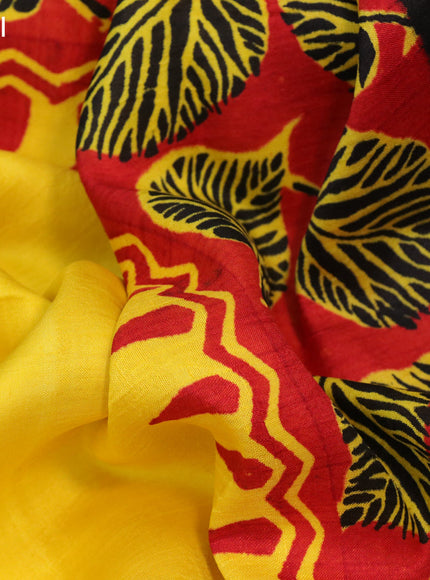 Bishnupuri silk saree yellow and red with butta prints and printed border