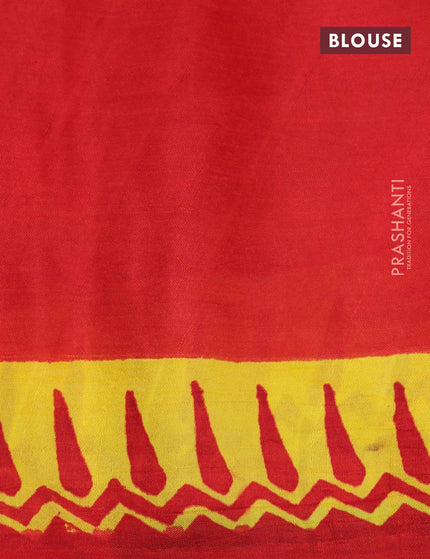 Bishnupuri silk saree yellow and red with butta prints and printed border