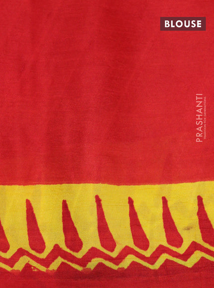 Bishnupuri silk saree yellow and red with butta prints and printed border