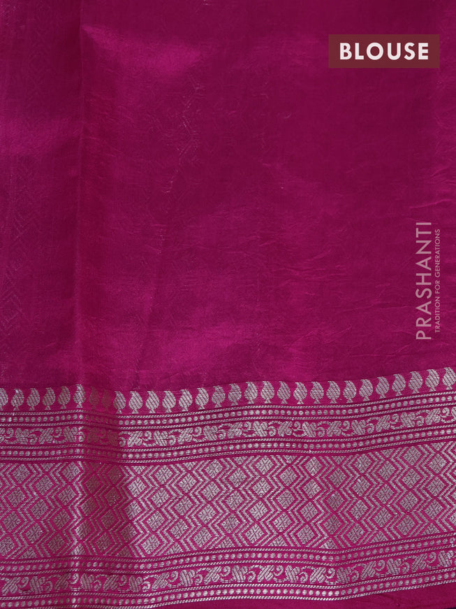 Chiniya silk saree violet and pink with allover zari woven geometric weaves and zari woven border