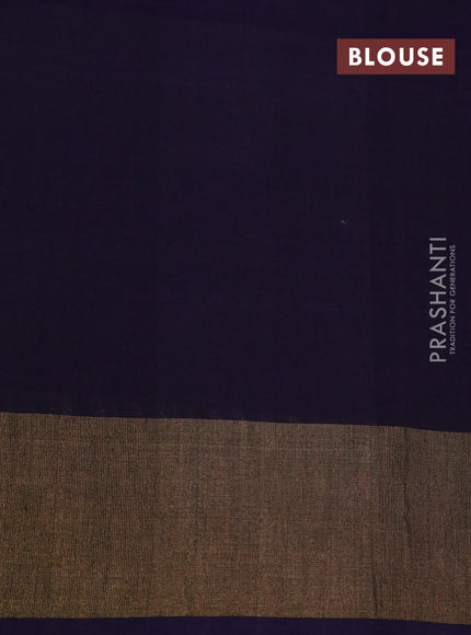 Ikat silk cotton saree orange and deep violet with allover ikat weaves and zari woven border