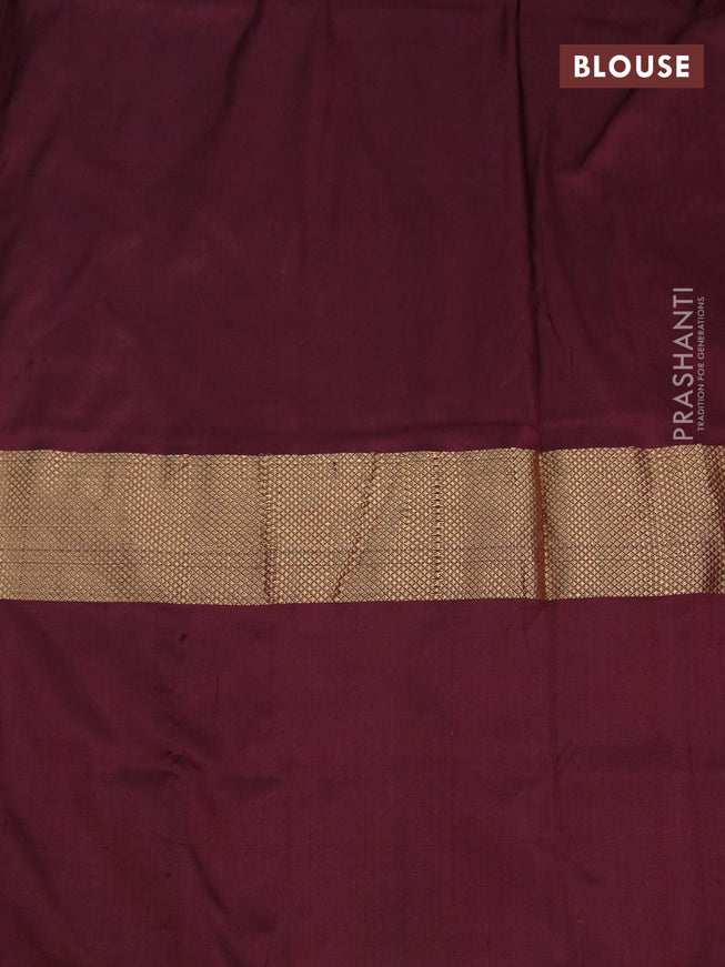 Pochampally silk saree green and dark mustard deep maroon with allover ikat weaves and zari woven simple border