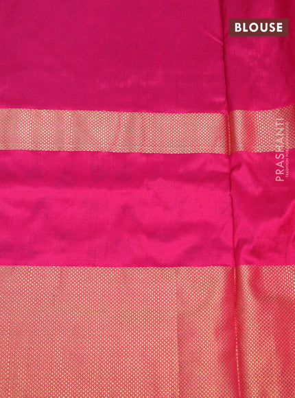 Pochampally silk saree black and pink with allover ikat weaves and long zari woven border