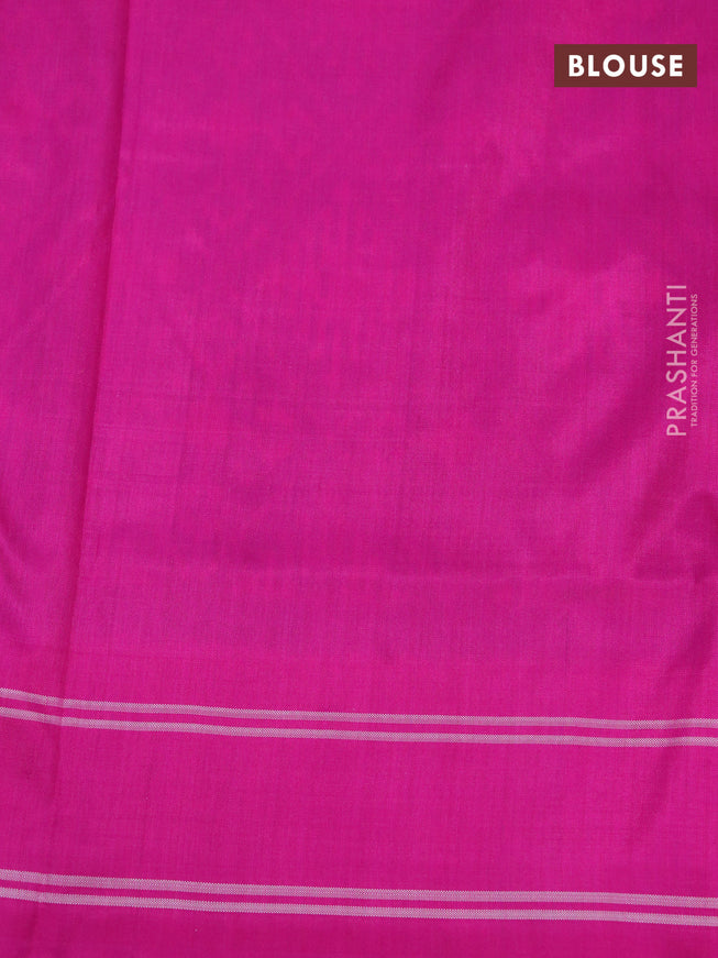 Pochampally silk saree mehendi green and pink with allover ikat weaves and simple border