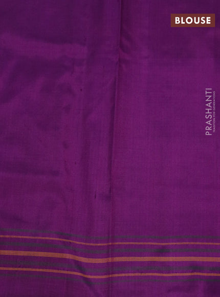 Pochampally silk saree pink and deep purple with allover ikat woven butta weaves and long printed border