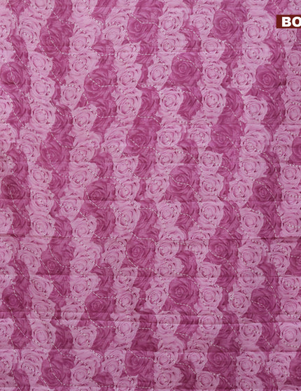 Semi tussar saree mauve pink with allover prints and zari woven border