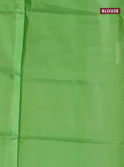 Banana pith saree orange and parrot green with thread woven buttas in borderless style