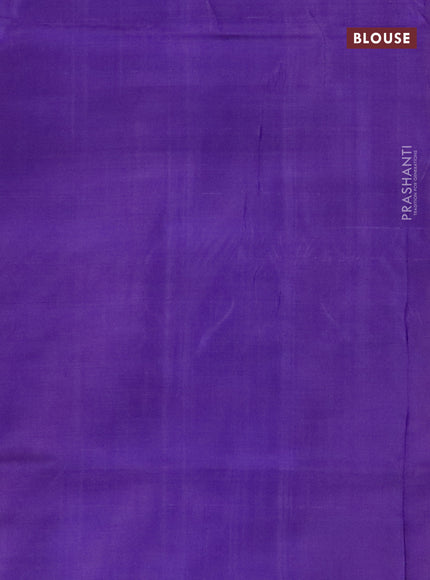 Banana pith saree mango yellow and violet with thread woven buttas and contrast border