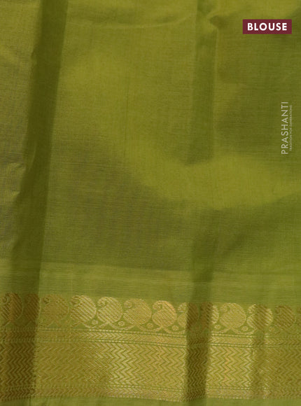 Silk cotton saree pink shade and lime green with allover floral prints and rich zari woven border