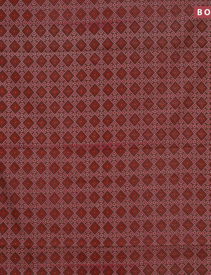 Muslin cotton saree maroon and grey shade with allover ikat prints and zari woven border