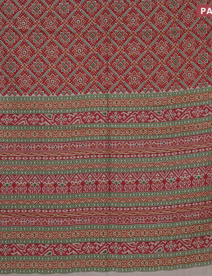 Muslin cotton saree maroon and grey shade with allover ikat prints and zari woven border